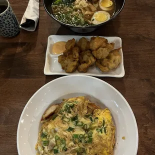 Good Chicken Kaarage and Chicken Katsu Donburi. Ramen is ok.