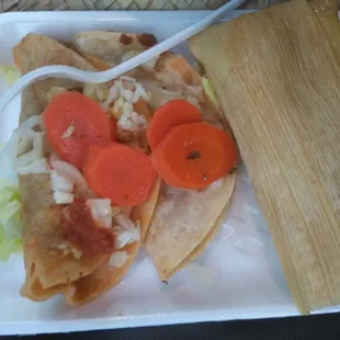a plate of mexican food