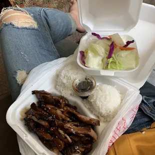 Chicken teriyaki, $9.25 (including tax)