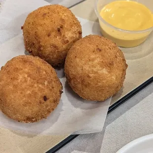 Deep fried cheesy tofu balls