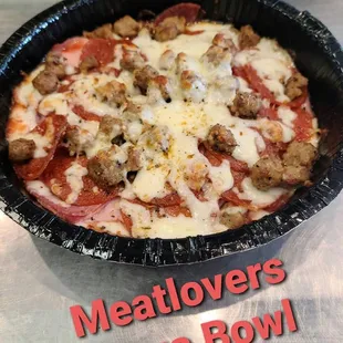 meat lovers pizza bowl