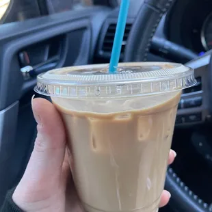 12oz iced mocha (on the bitter side, very little sweetness)