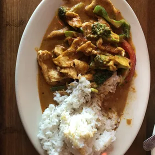 This curry, forgot the name, is the best curry I&apos;ve had; the Thai people finally perfected the recipe!  Just ask the server for the name.