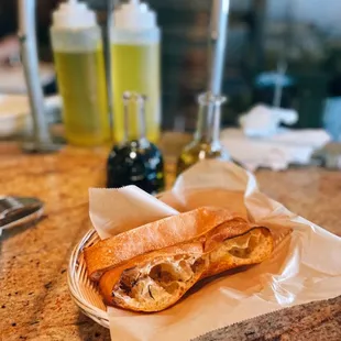 Bread basket, balsamic vinegar &amp; olive oil