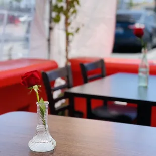 The outside patio dining