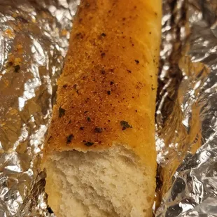 Overcooked dry breadstick.
