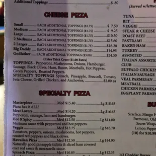 Menu 1.25