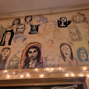 Just some of the customer drawings on display