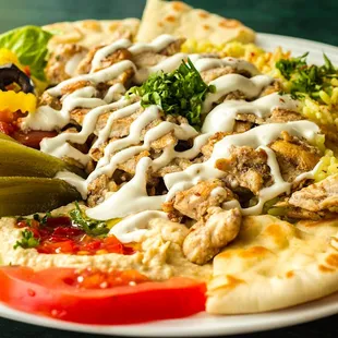 We offer fresh and tasty Gyro/ Shawarma Sandwiches, Platters, Kids Menu, Baklava Desserts, and more!