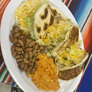 Flower Gorditas rice and beans