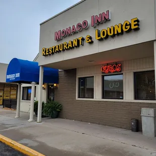 the front of the restaurant