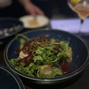 Beets and Truffle Foccacia Salad