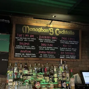 menus on the wall