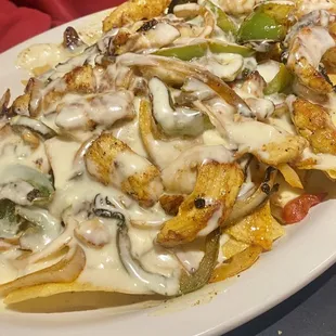 Chicken Fajita nachos! The best in all of lexington!!