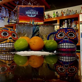 oranges, limes, and sugar skulls