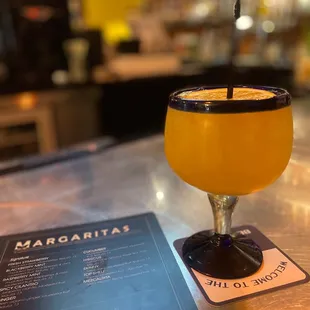 a drink on a bar