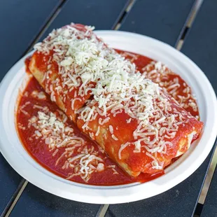 two enchillas on a plate