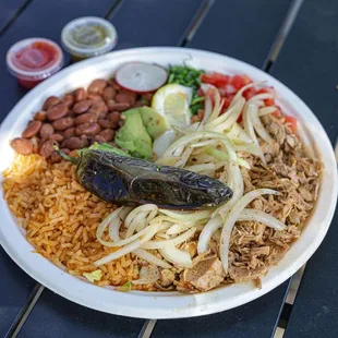 a plate of mexican food