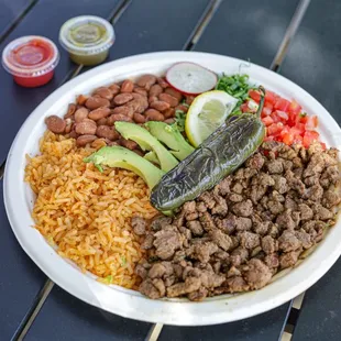 a plate of mexican food