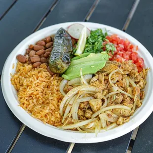 a plate of mexican food