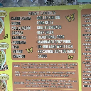 menu