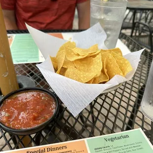 Complementary chips and salsa, salsa was very good!