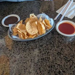 Complimentary chips and salsa