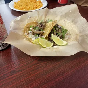 Tacos and side of rice