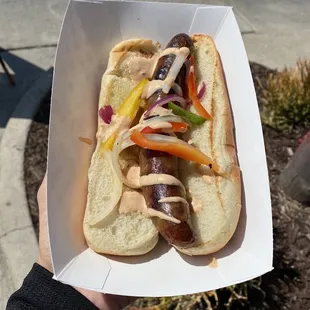 Jalapeño cheddar sausage ... tons of flavor :)