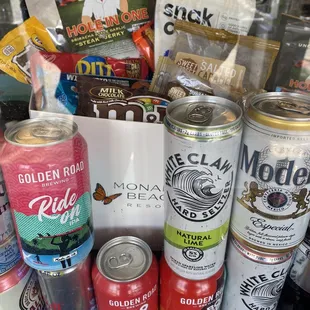 Tons of beer &amp; snacks to choose from