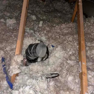 Bathroom duct connected to nothing. Not sure how this passed inspection