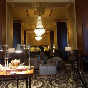 the lobby of the hotel