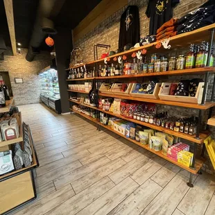 shelves of wine and beer