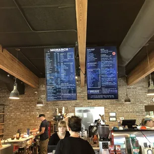 Counter space &amp; menu overhead