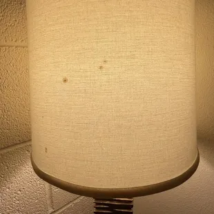 Blood on lamp shade.
