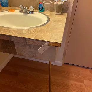 "Marble" falling off the sink area