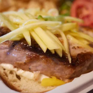 Fresh mahi mahi sandwich w/ pickled mango