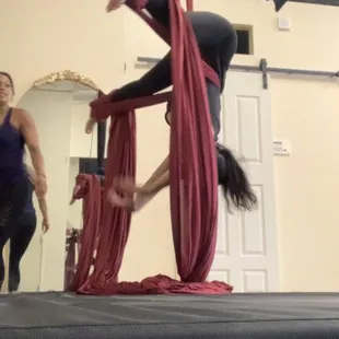 There is a large mirror to help you see your form.