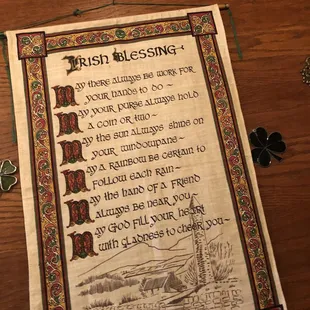 irish blessing scroll