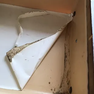 Cracked kitchen drawer with soiled liner l