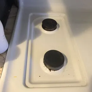 Another view of the dirty stove top