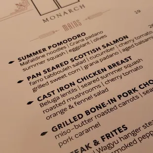 menu
