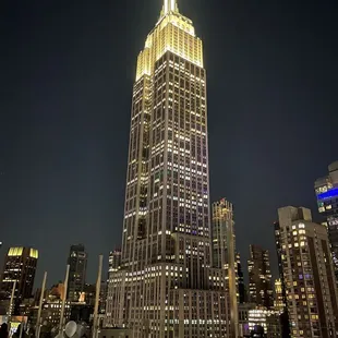 the empire state building at night