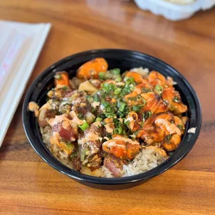 a bowl of food on a table