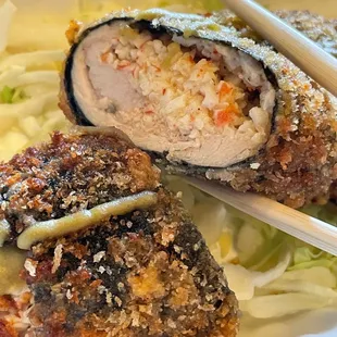 Stuffed nori wrapped ahi