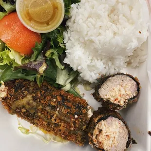 Stuffed crab ahi roll