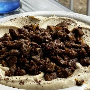 Hummus and lamb