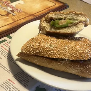 Mediocre food Philly Style Cheese Steak Sandwich