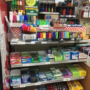 a variety of products on display