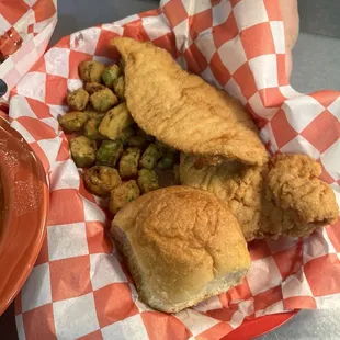 Chicken Strips Basket Fried Okra
